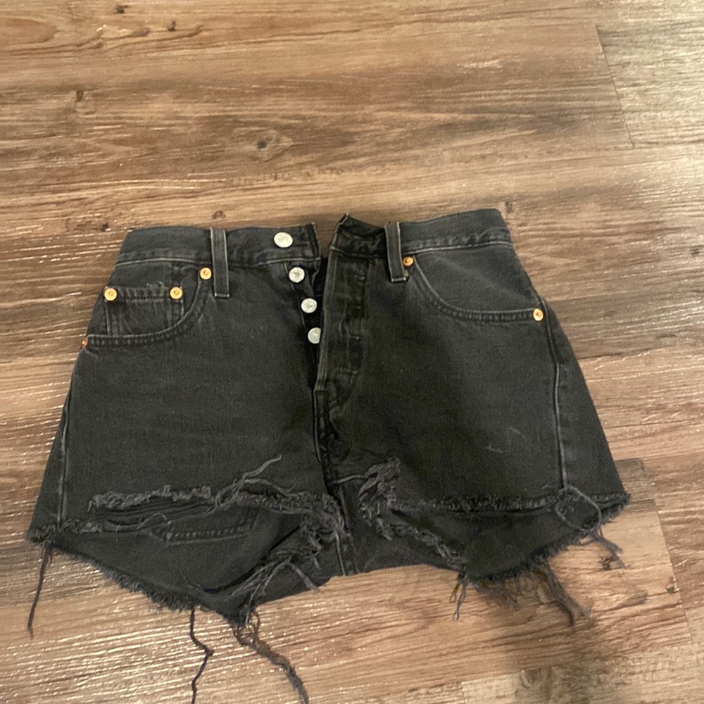 Levi’s black denim shorts